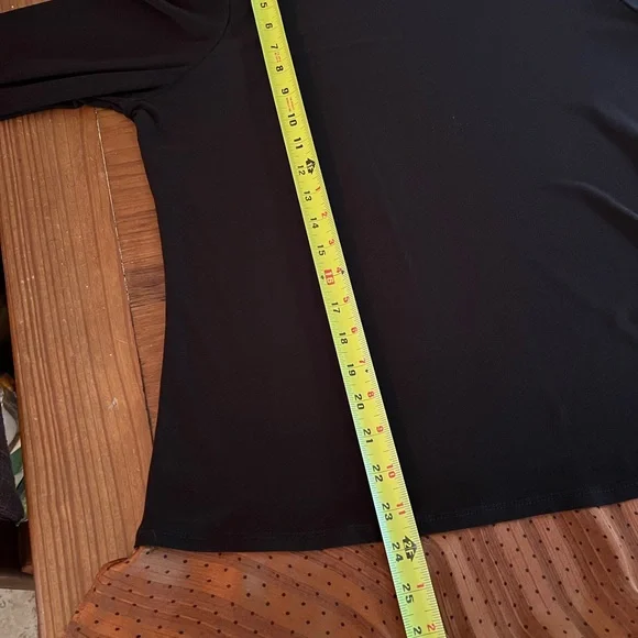 Susan Graver Brown Liquid Knit Top -  Beautiful trim in copper color. - Picture 8 of 9